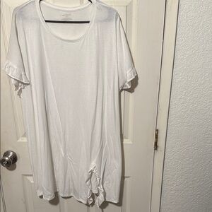 White Ruffle Sleeve Top